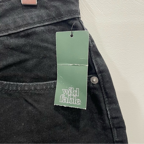 Wild Fable Highest Rise Mom Shorts in Black Cuffed Cotton - Picture 6 of 10